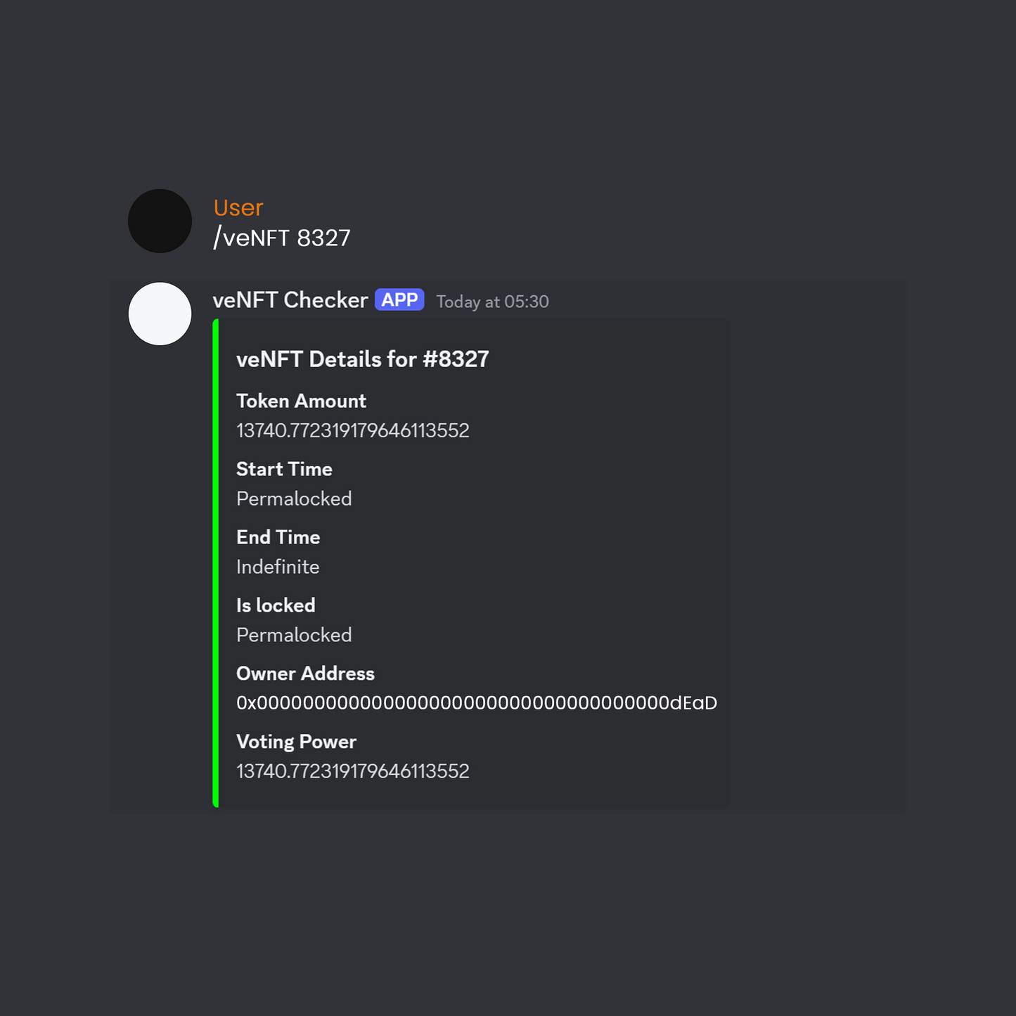 Discord veNFTDetails Bot